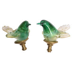 Vintage Pair of Murano Lamp Finials, 20th Century