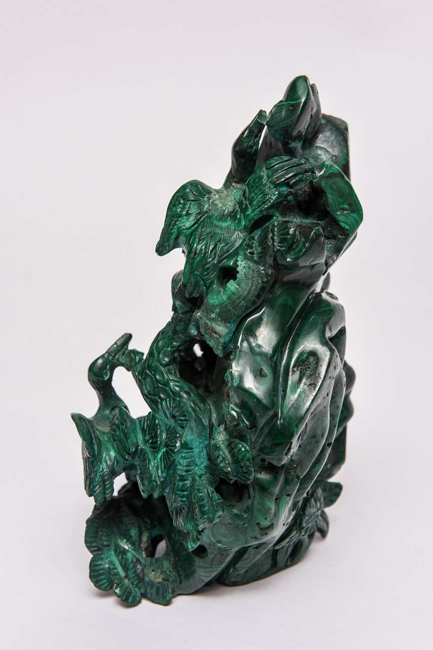 Chinese Malachite Sculpture, 20th Century For Sale 3