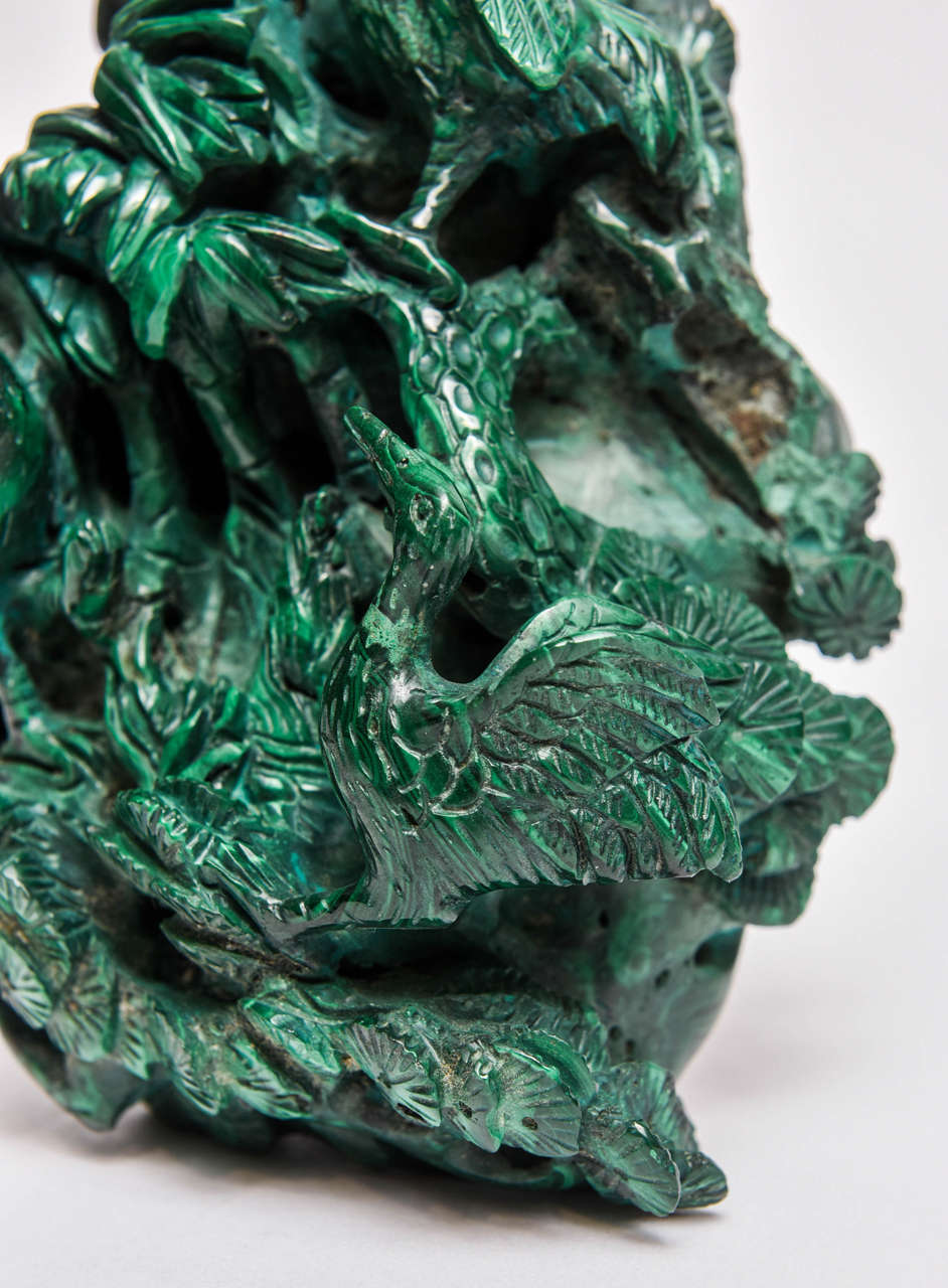 Chinese Malachite Sculpture, 20th Century For Sale 5