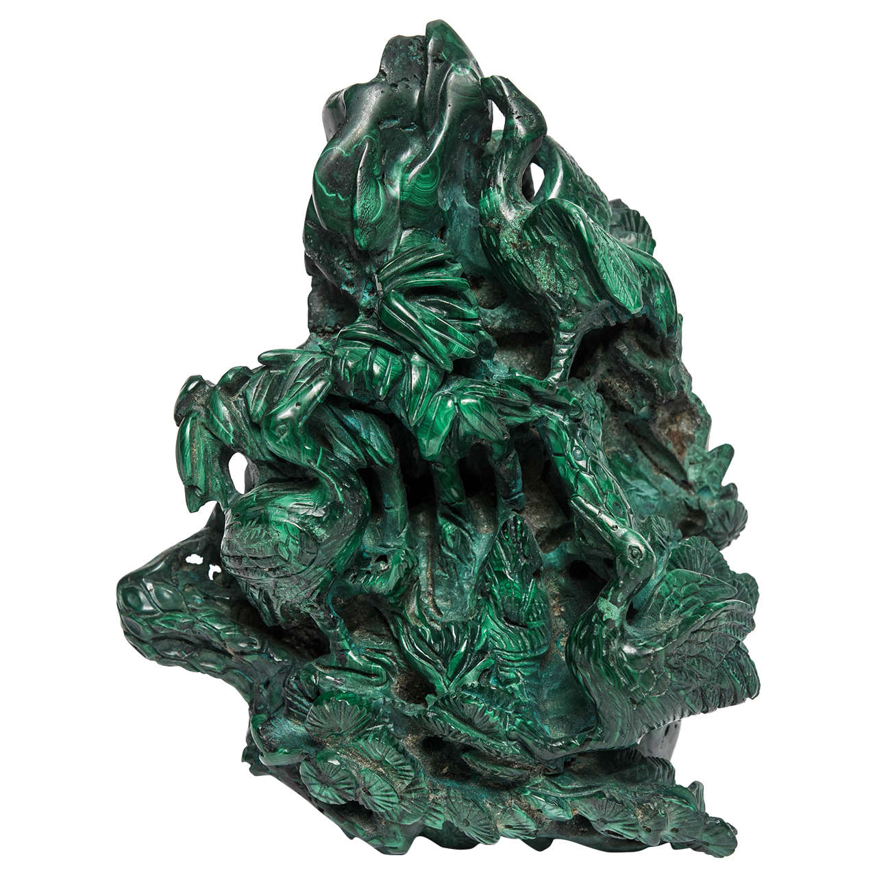 Chinese Malachite Sculpture, 20th Century For Sale