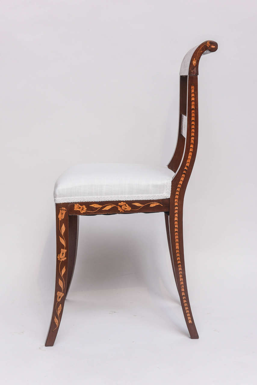 20th Century Dutch Marquetry Chair, 19th Century