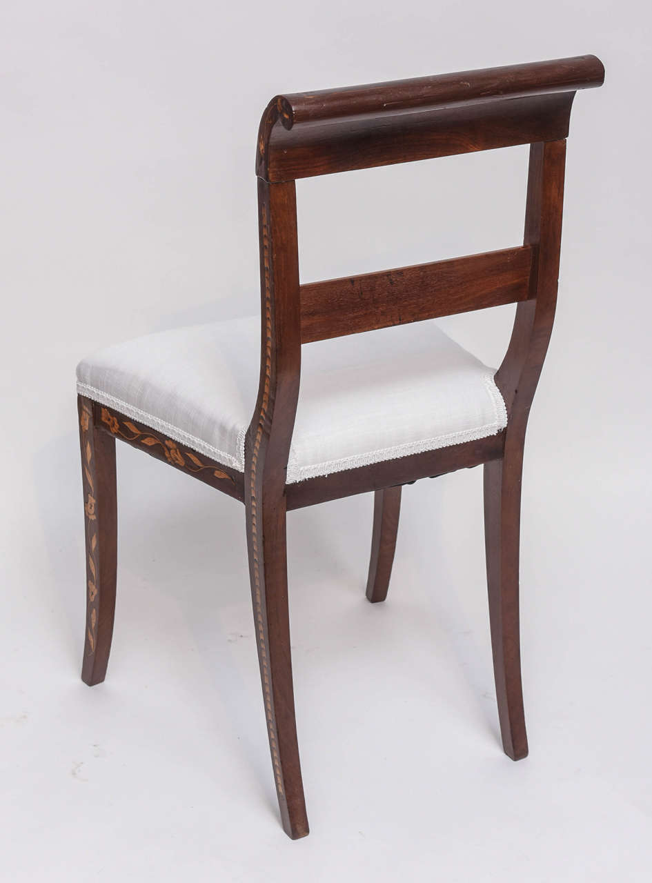 Wood Dutch Marquetry Chair, 19th Century