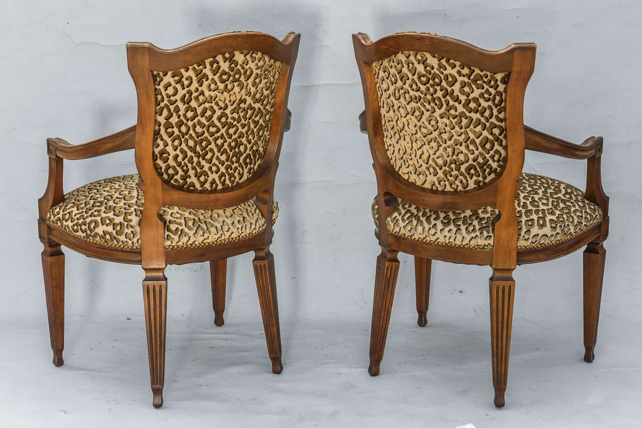 Pair of Italian Walnut Fauteuils, Early 20th Century For Sale 3