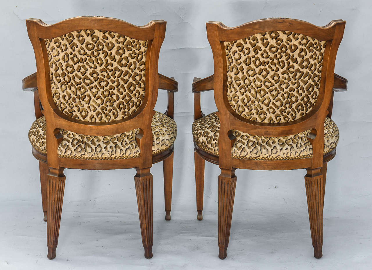 Pair of Italian Walnut Fauteuils, Early 20th Century For Sale 4