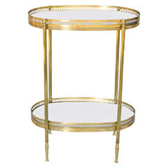 Jansen Style Two-Tier Side Table of Brass