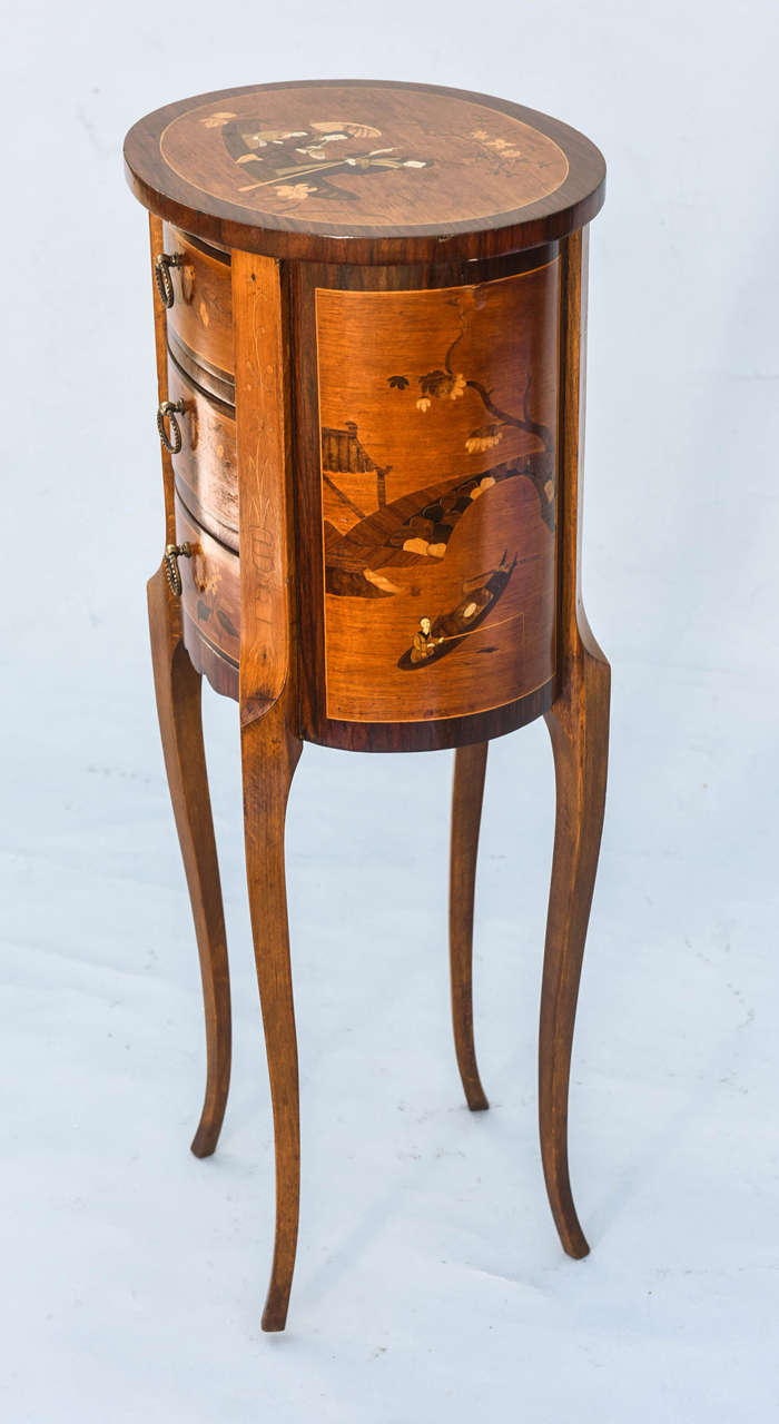 20th Century Petite Marquetry French Side Table