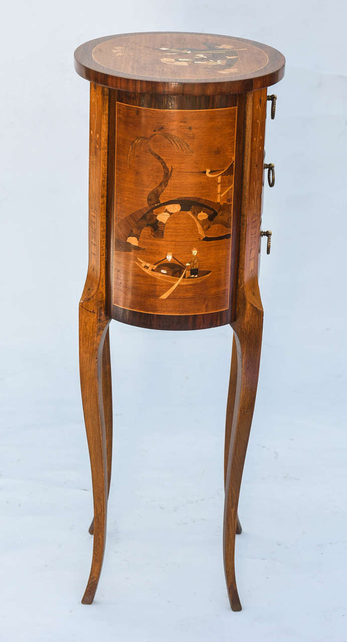 Petite Marquetry French Side Table 1