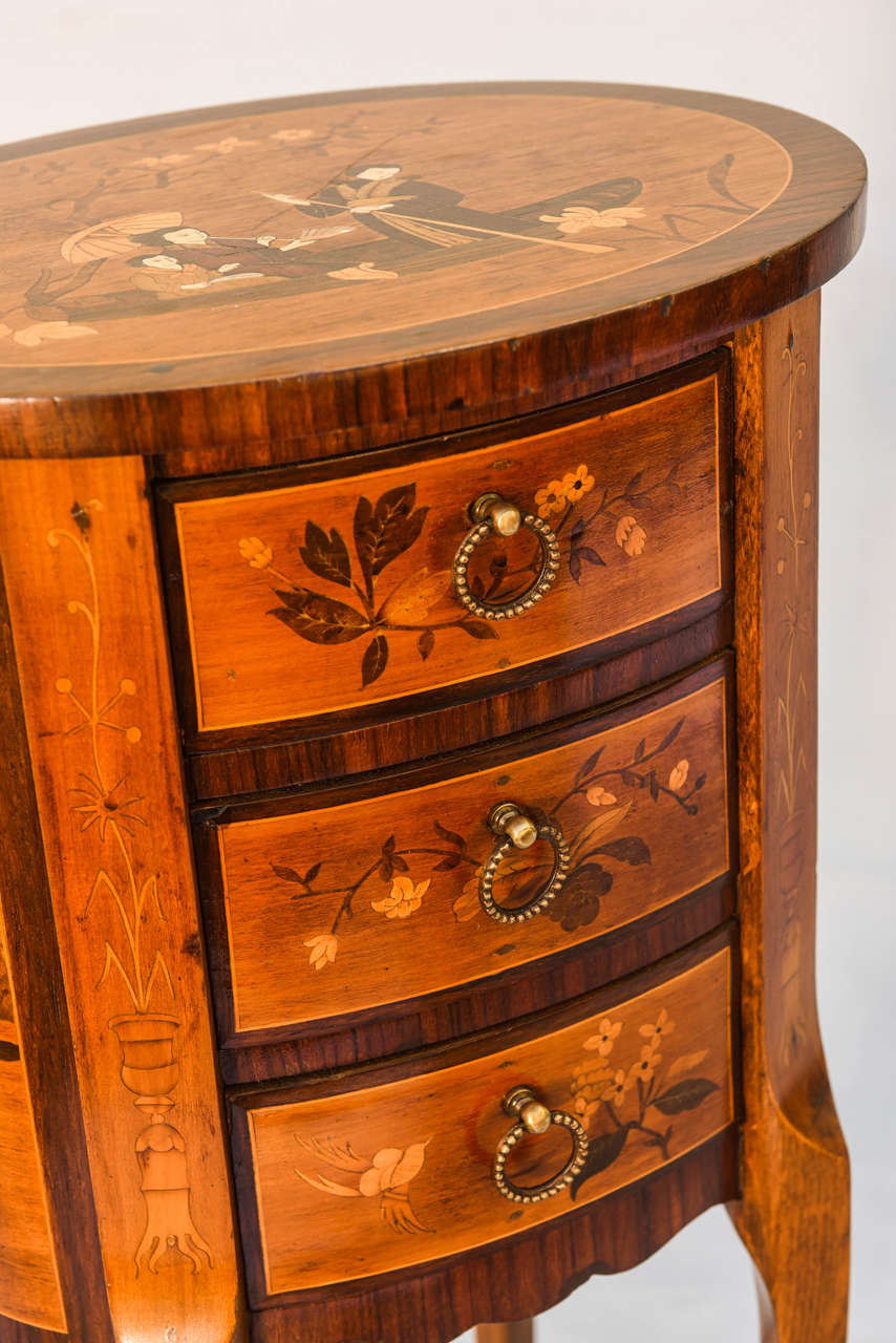 Petite Marquetry French Side Table 2