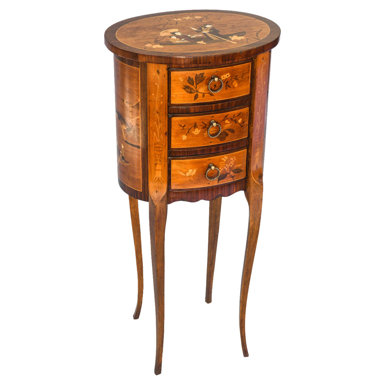 Petite Marquetry French Side Table