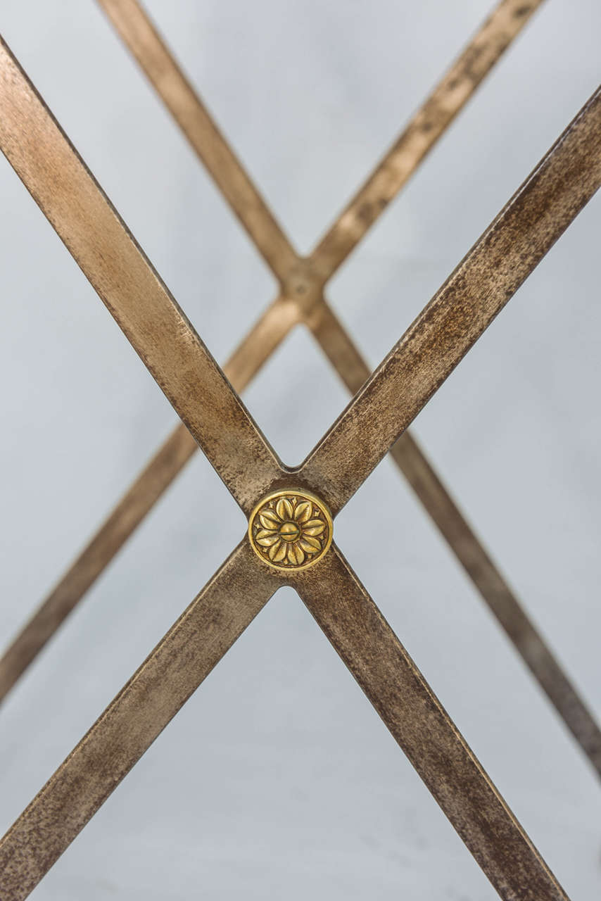 20th Century Neoclassical Iron Table with Marble Top