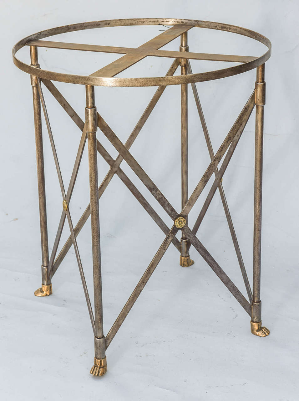 Neoclassical Iron Table with Marble Top 4