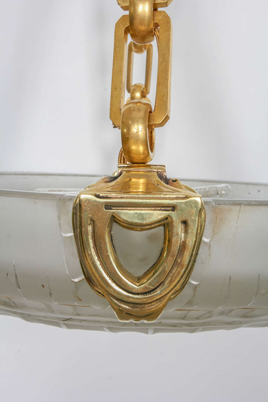 French Large and Important Art Deco Chandelier by Sabino