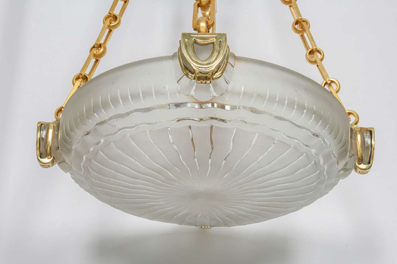 Large and Important Art Deco Chandelier by Sabino In Good Condition In Bridgewater, CT
