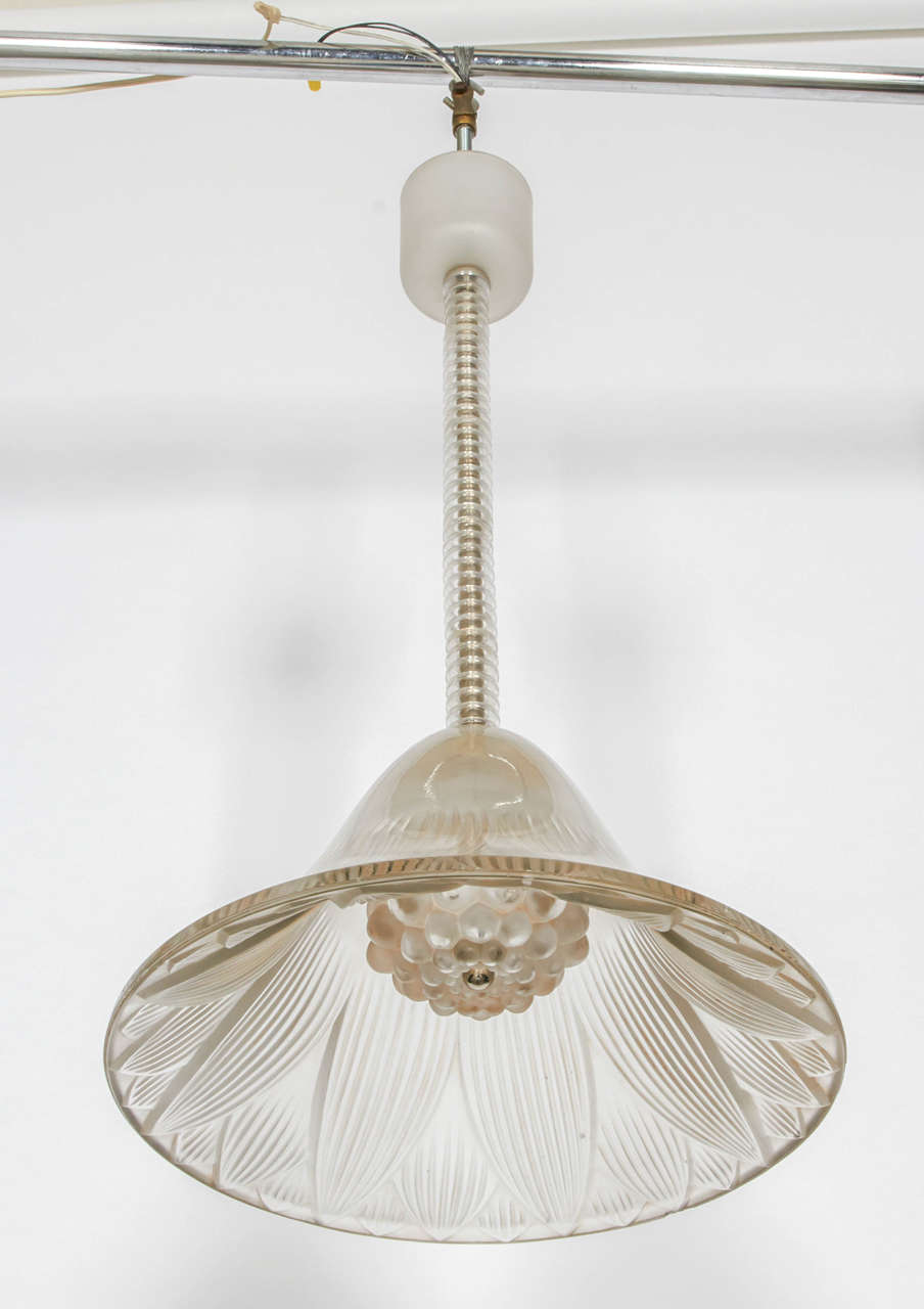 Glass Rene Lalique Chandelier 