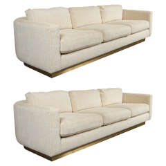 Retro Pair of Sofas Attributed to Milo Baughman