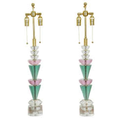 Pair of Lucite Lamps by Van Teal 12
