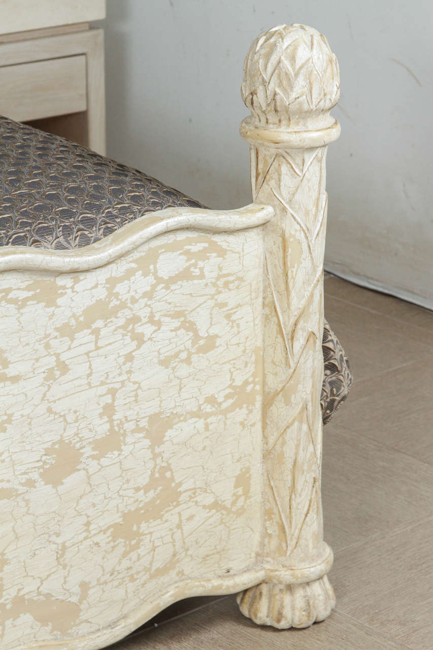 Carved Wood Bed Frame, with Artichoke Finials at 1stdibs