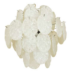 Chandelier with Opaline Oval Shaped Elements