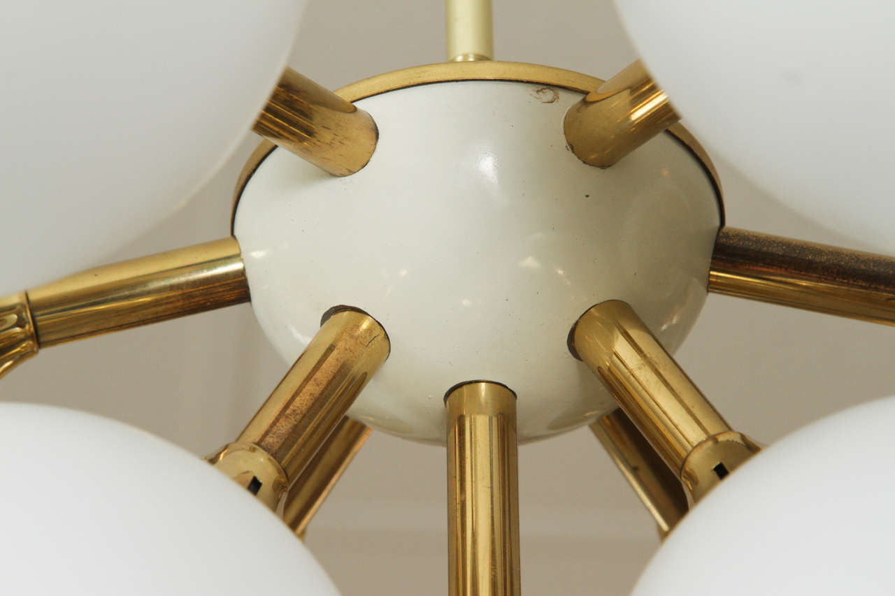 Mid-20th Century Pair of Spectacular Sputnik Fixtures in the Style of Stilnovo
