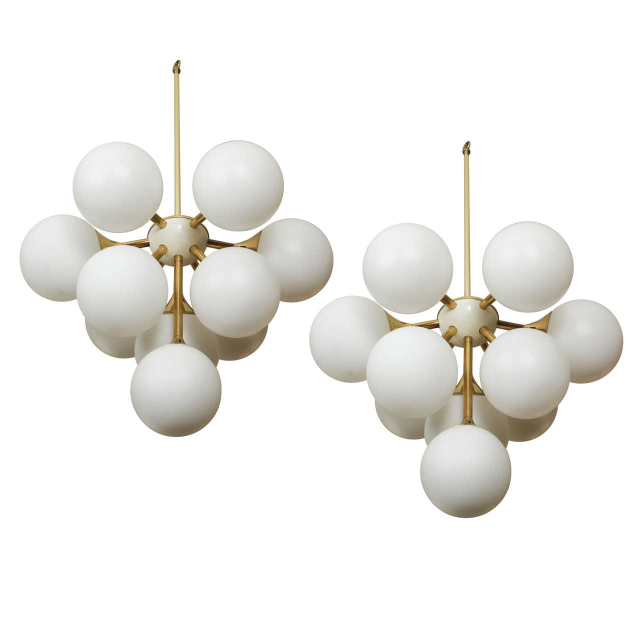 Pair of Spectacular Sputnik Fixtures in the Style of Stilnovo