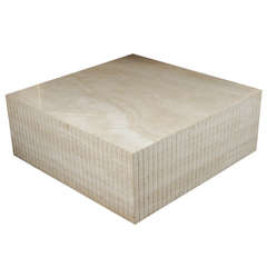 Cubic Coffee Table of Polished Travertine
