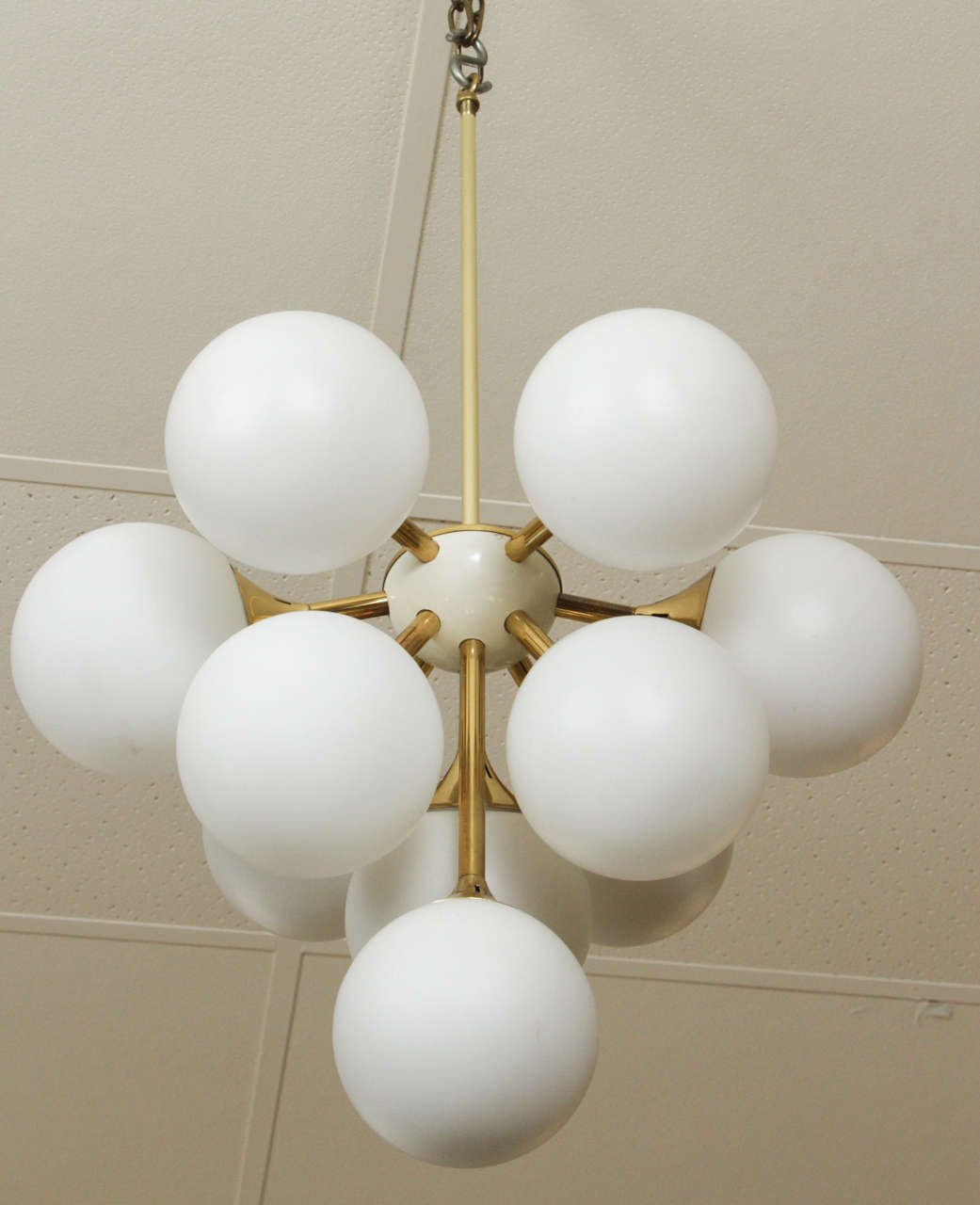 Pair of Spectacular Sputnik Fixtures in the Style of Stilnovo at 1stDibs