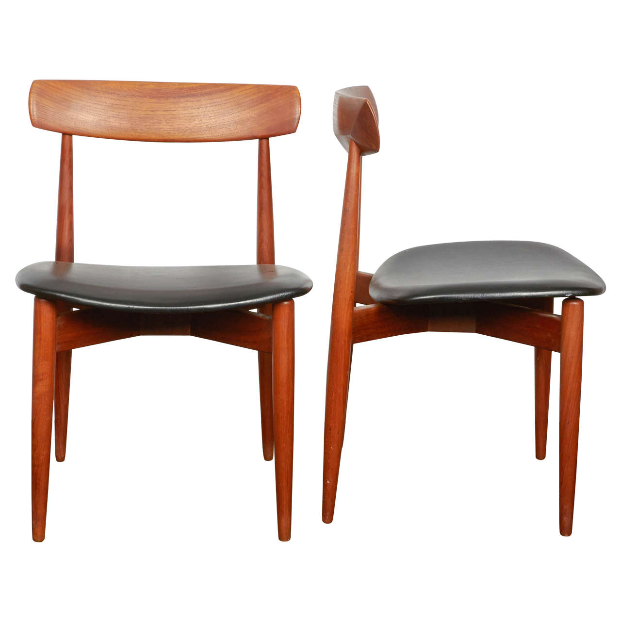 Four Scandinavian Dining Chairs by H.W. Klein, Manufactured by Bramin, 1950s