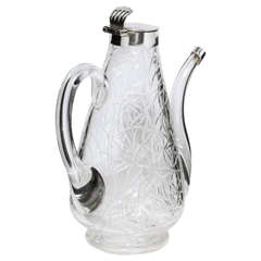 Unusual Delicate Victorian Sterling Silver-Mounted Lidded Liqueur Jug 9