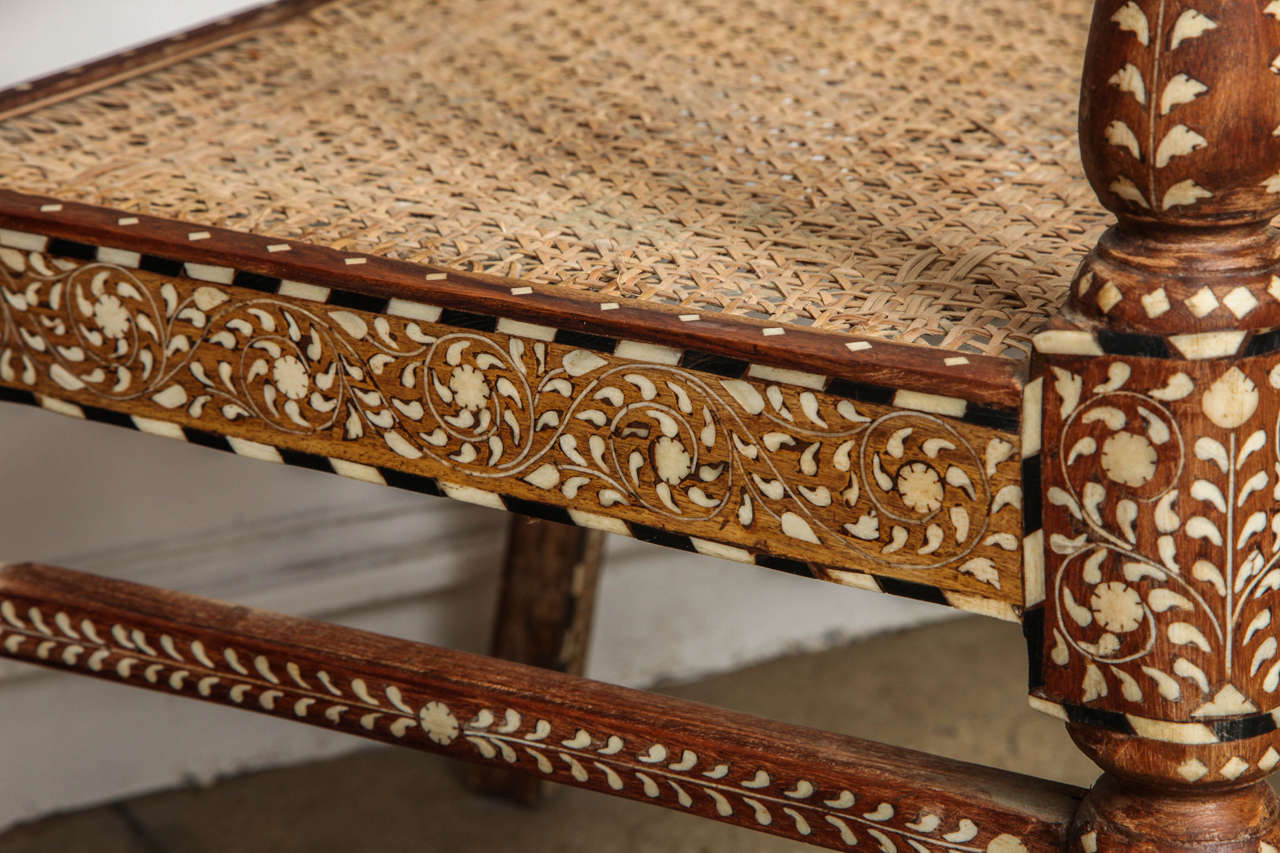 Bone Inlaid Armchair from India In Excellent Condition In New York, NY