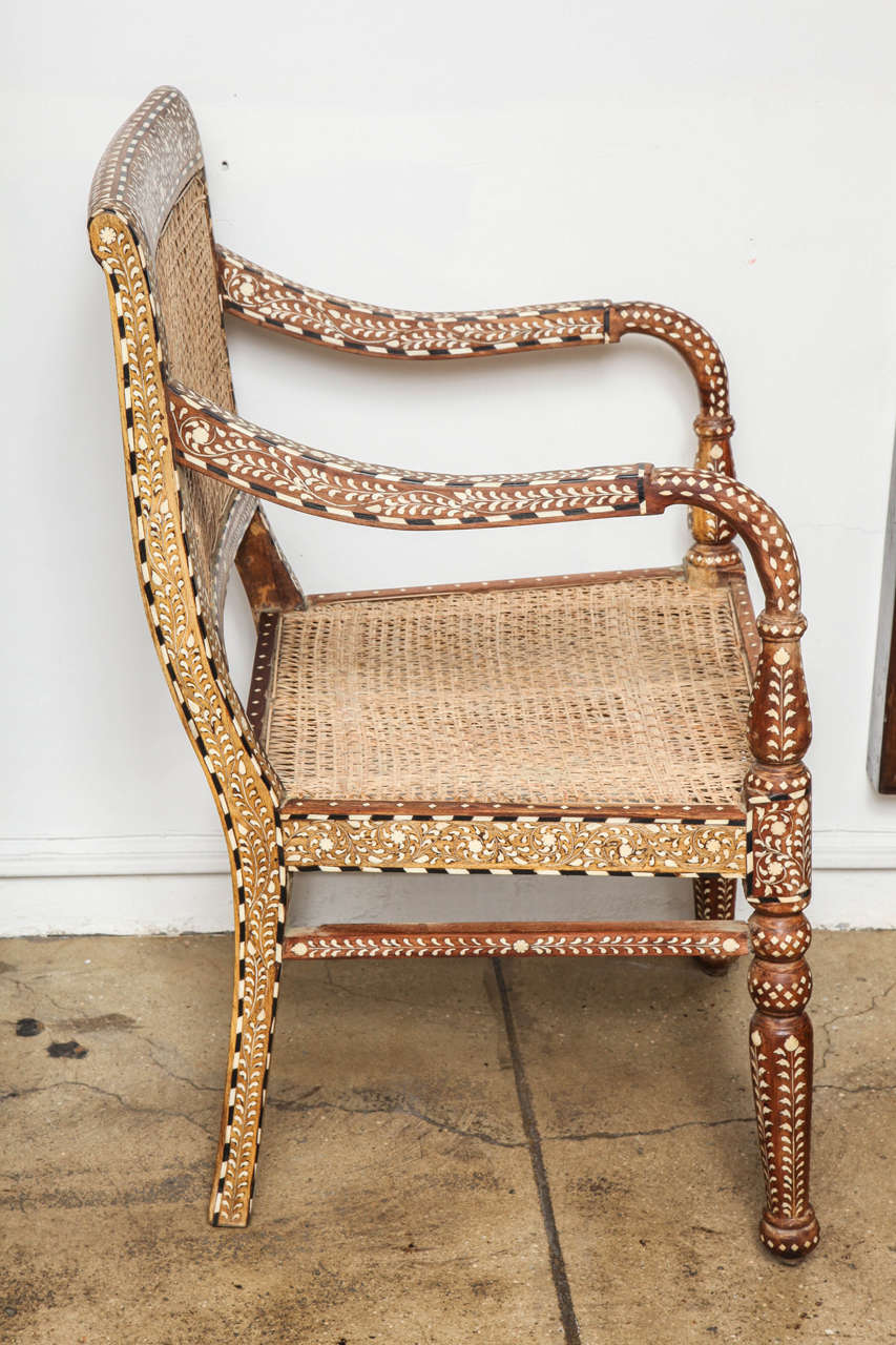 Bone Inlaid Armchair from India at 1stDibs bone inlay chair, indian