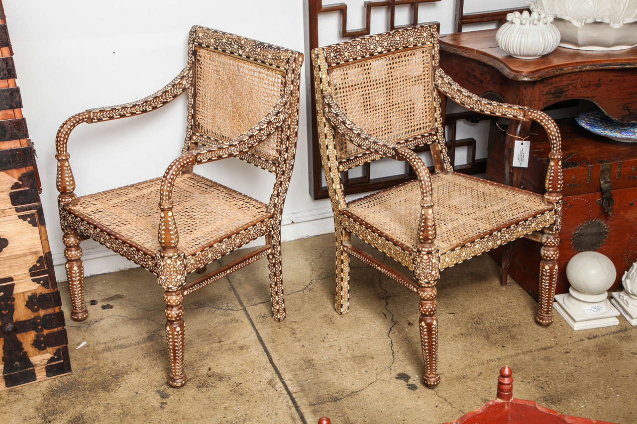 Bone Inlaid Armchair from India at 1stDibs bone inlay chair, indian