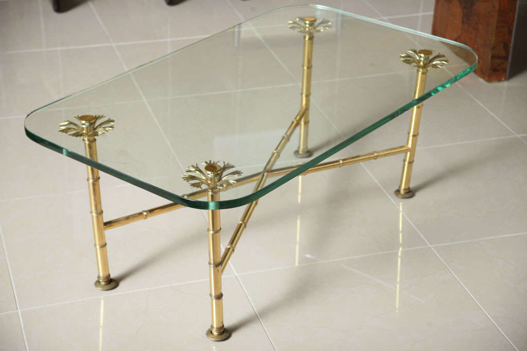 Fine Brass and Glass Low Table For Sale 4