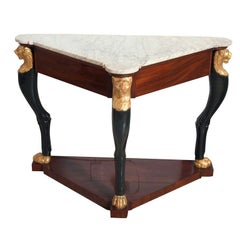 French Empire Mahogany, Parcel-Gilt Console, Stamped Jacob