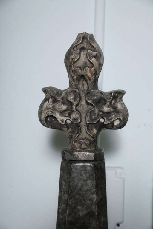 Pair of Stone and Ceramic Architectural Elements For Sale 1