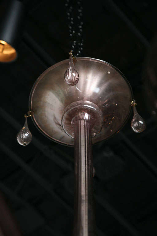Mid-20th Century Monumental Murano Amethyst Glass Twelve-Arm Chandelier