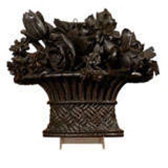 19th Century French Carved Basket of Flowers 10