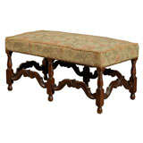 Solid Mahogany Louis XIII Style Bench