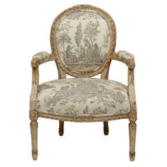 Louis XVI Style Painted Fauteuil 7
