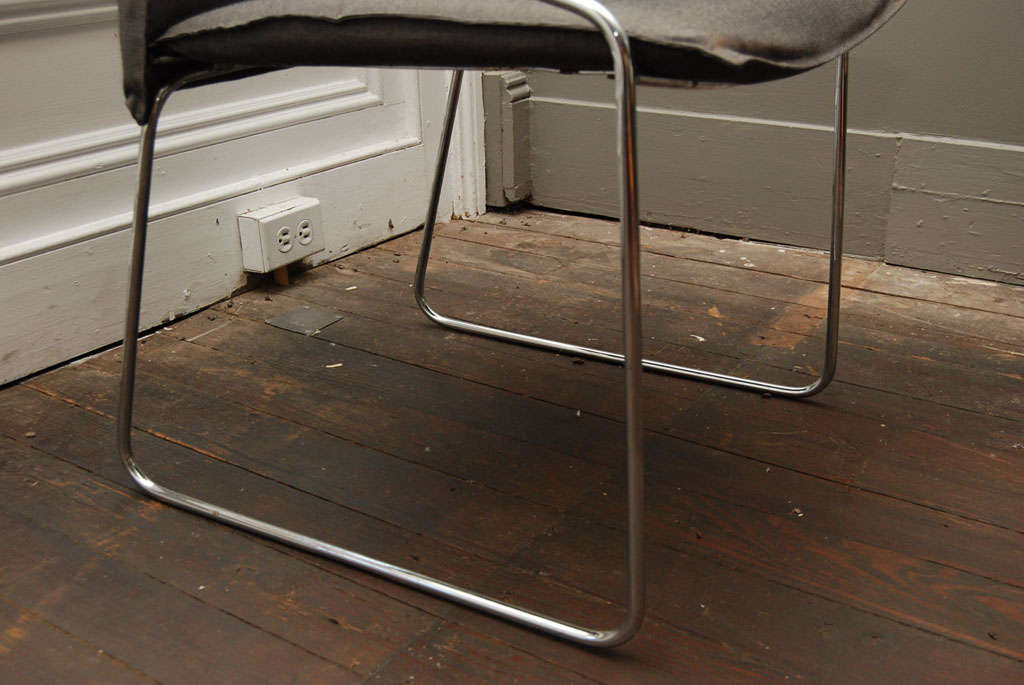 Set of 4 Modern Chrome Chairs For Sale 3
