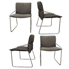 Set of 4 Modern Chrome Chairs
