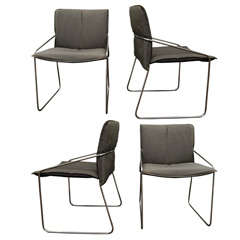 Set of 4 Modern Chrome Chairs 10