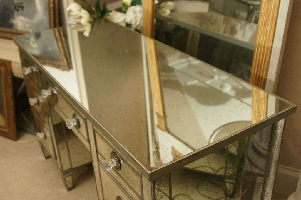 Art Deco 7-Drawer Mirrored Dressing Table/Desk 5
