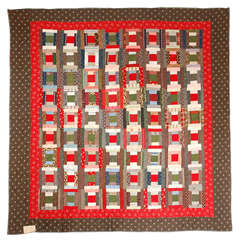 19thc Log Cabin Quilt From  Lancaster, Pennsylvania