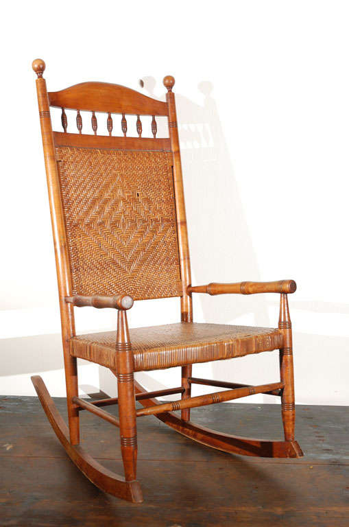 19thc Original Old Natural Surface Rocking Chair