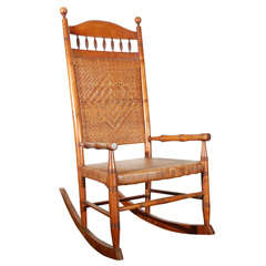 19thc Original Old Natural Surface Rocking Chair