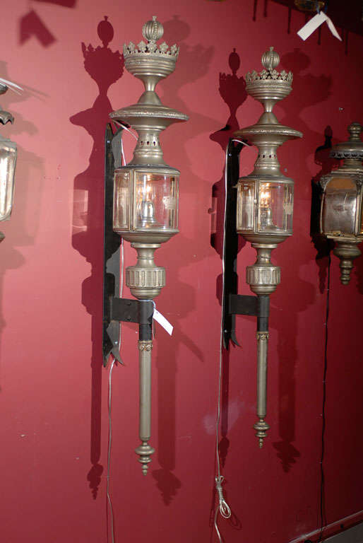 Pair of coach lanterns For Sale 5