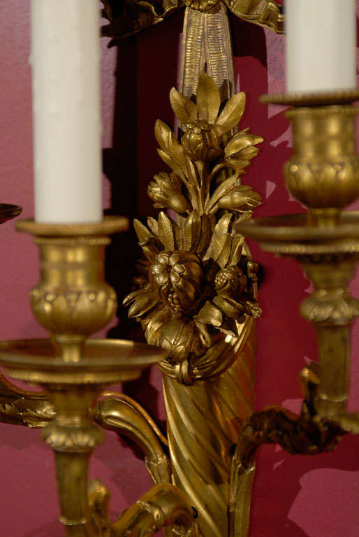 Pair of gilt bronze sconces 1