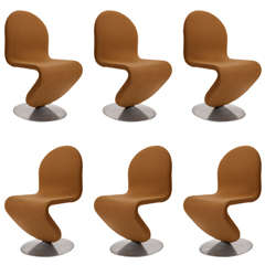 Set of 6 chairs 1-2-3 by Verner Panton