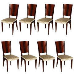 Graceful Suite of Eight Art Deco Dining Chairs