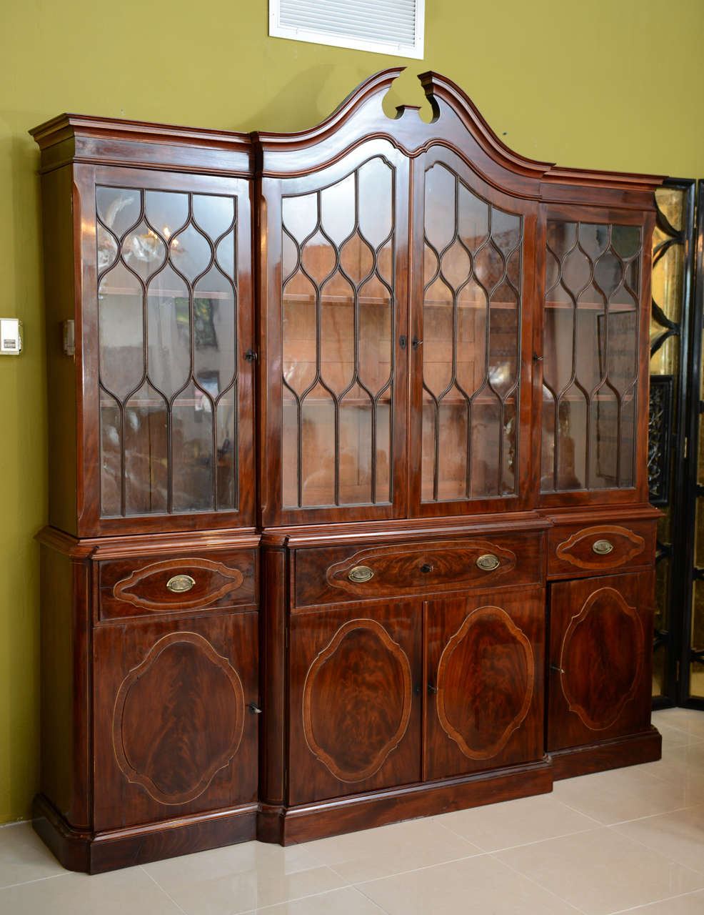 George III Fine Baltic Neoclassic Mahogany Breakfront, Late 18th Century For Sale